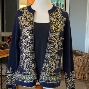 Chico's Size 1 dark navy sweater